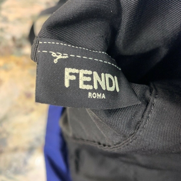 Fendi Monster Drawstring Nylon / Leather Backpack - Picture 7 of 8